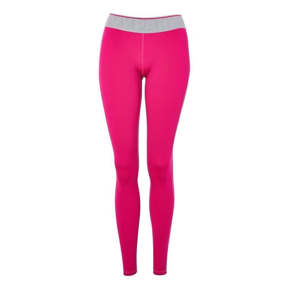 Ivy Park Beyoncé Logo Waistband Ankle Leggings Fuschia Pink Size Medium Athletic